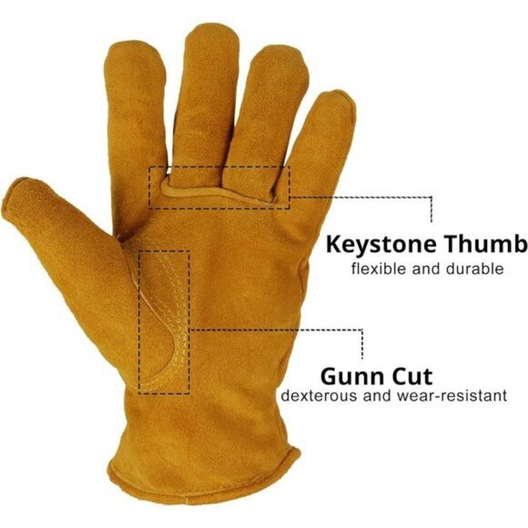 Unisex Cold Proof Leather Lambswool Insulated Winter  Work Gloves Pack of 1 - Picture 5 of 9